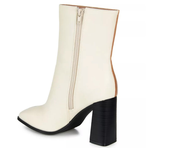 Journee Collection Women's January Two Tone Booties Cognac Size 10