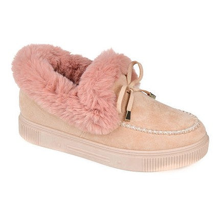 Journee Collection Women's Tru Comfort Foam Midnight Slipper Shoes Beige-Pink