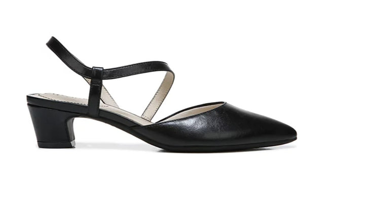 LifeStride Women's Minimalist Slingback Kitten Heel Pumps Black Size 7