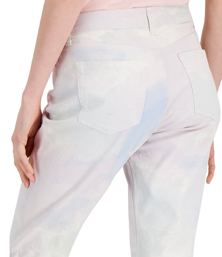 Style & Co. Women's Petite Tie-Dyed Mid-Rise Curvy Skinny Jeans Pastel Dye