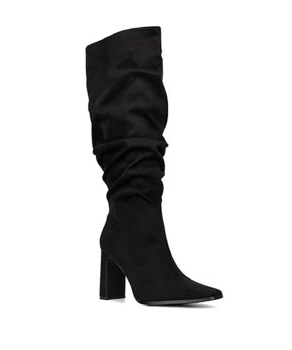 New York & Company Women's Damaris Stacked Heel Over the Knee Boots Black Size 6