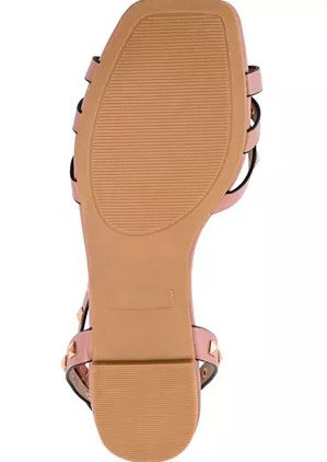 Journee Collection Women's Zendaya Studded Flat Sandals Rose Size 10