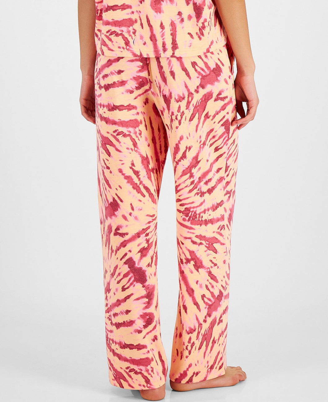 Jenni Women's High-Rise Wide-Leg Pajama Pants Orange Pink Size M