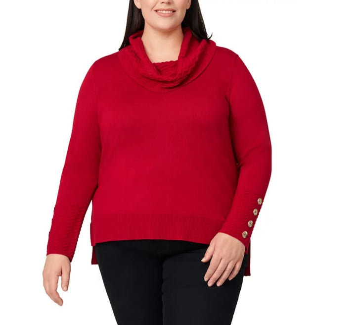 Melissa Paige Women's Ribbed-Hem Cowl-Neck Sweater Plus Size 2X