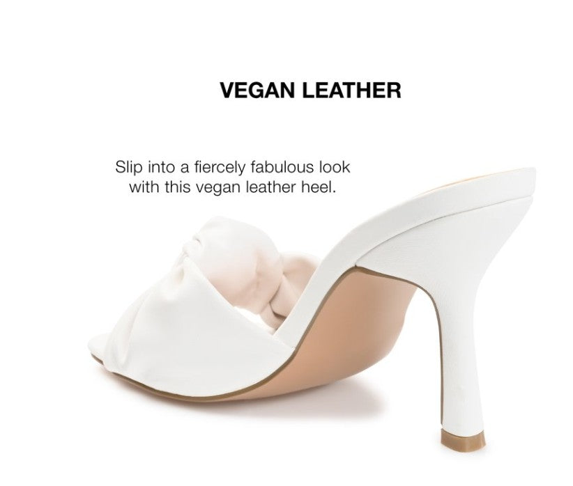 Journee Collection Women's Diorra Faux Leather Open Toe Slide Sandals White