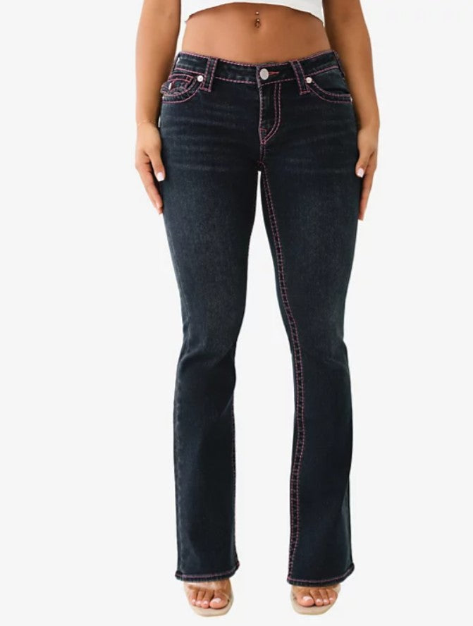 True Religion Women's Becca Bootcut Flap Lurex Big T Jean Jasmine Size 27