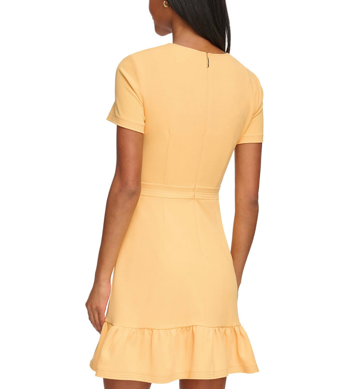 Karl Lagerfeld Paris Women's Ruffled Faux-Wrap Dress Apricot Size 14