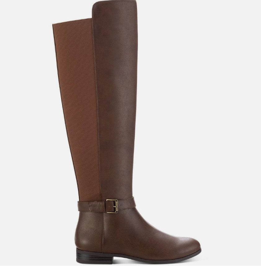 Style & Co. Women's Kimmball Over-The-Knee Boots Dark Brown-Tan Smooth