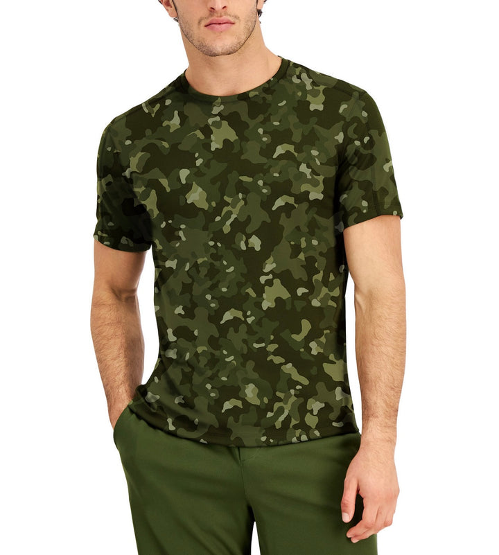 ID Ideology Men's Short Sleeve Birdseye Printed Training T-Shirt Native Green