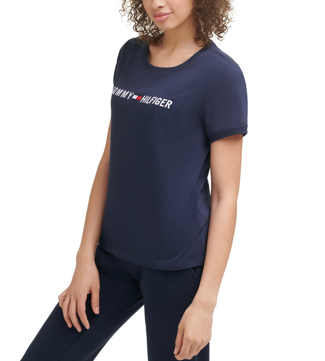 Tommy Hilfiger Sport Women's Embroidered Logo Crewneck T-Shirt Navy
