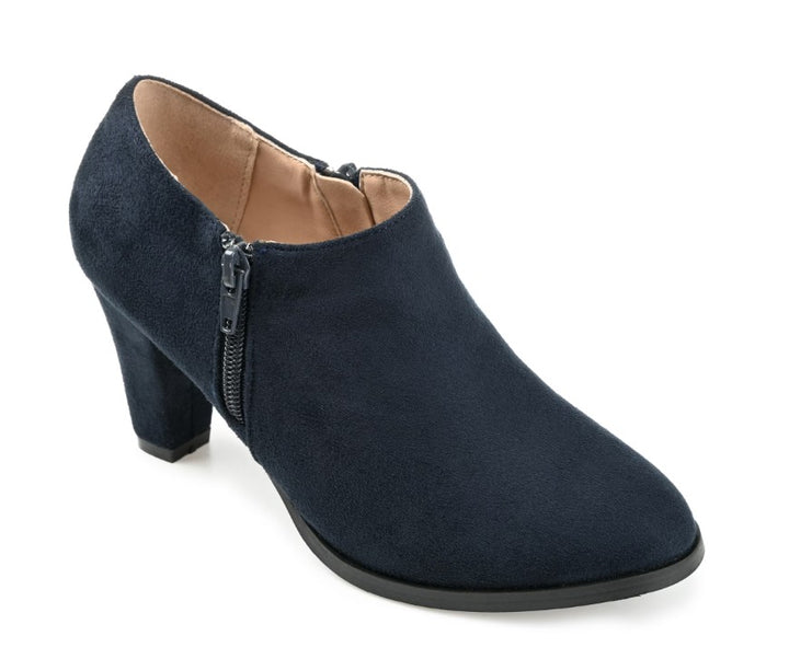 Journee Collection Women's Sanzi Comfort Insole Block Heel Booties Navy Size 7
