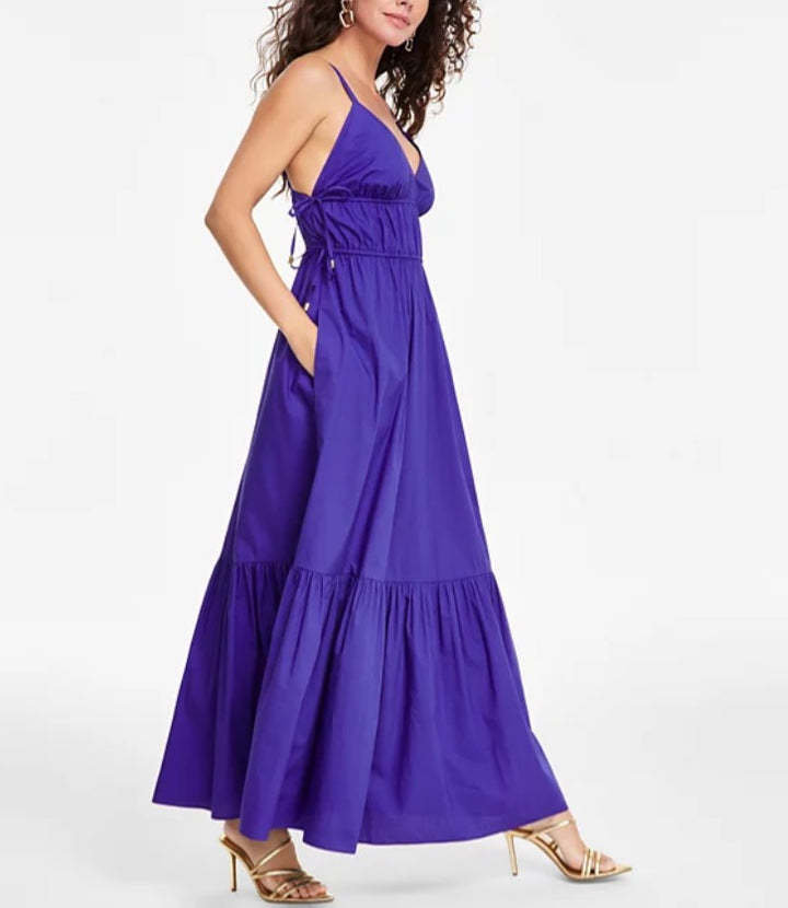 INC International Concepts Women's V-Neck Maxi Dress Concord Size M
