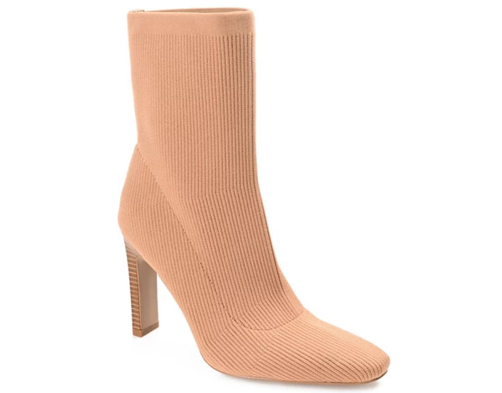 Journee Collection Women's Square Toe Elissa Booties Tan Size 8