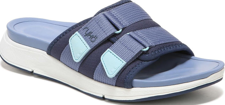 Ryka Women's Tribute Recovery Slide Sandal Blue Fabric Size 9M