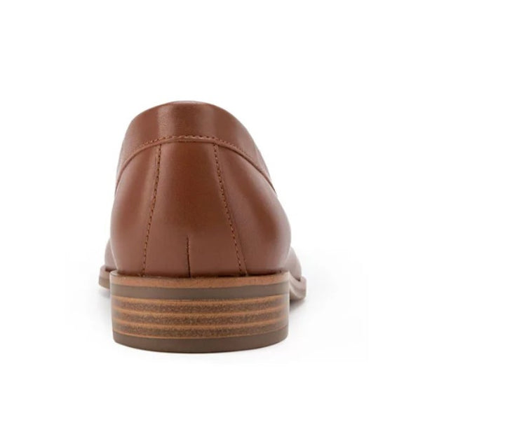 Aerosoles Women's East Side Two Tailored Slip On Loafers Dark Tan Leather Size 8