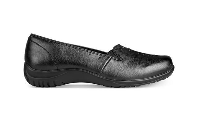 Easy Street Women's Square Slosed-Toe Purpose Flats Shoes Black Size 12 M