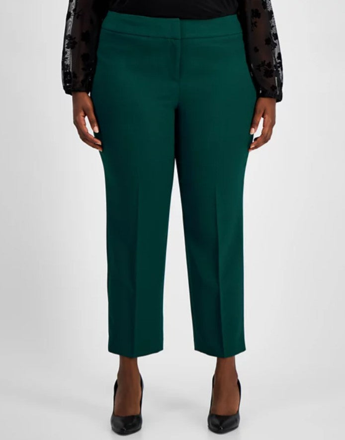 Kasper Women's Straight-Leg Dress Pants Ever Green Plus Size 18W