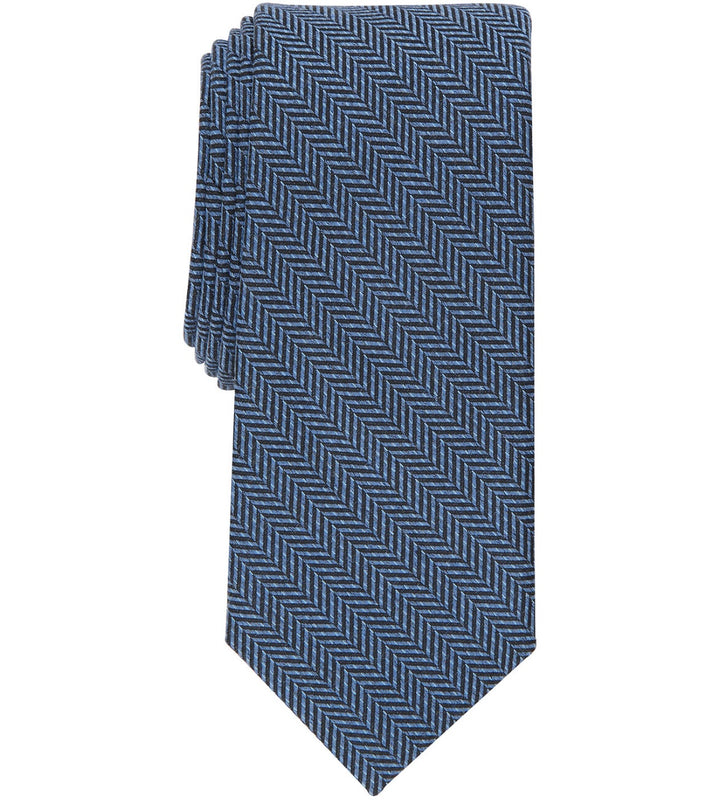Alfani Men's Herringbone Cabare Solid Tie Blue One Size