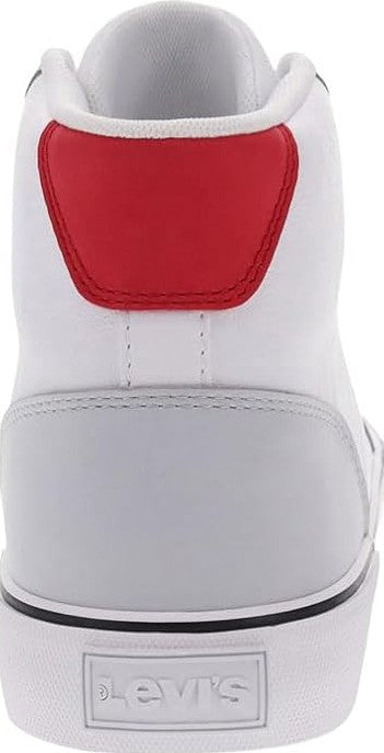 Levi's Men's Munro Mid Casual Sneakers White Gray Red Size 8.5