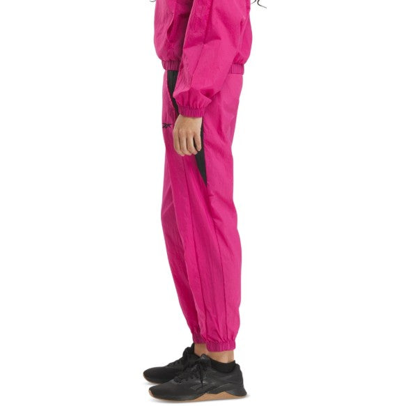 Reebok Women's Vector Woven Track Pants Pink/Black Size XS