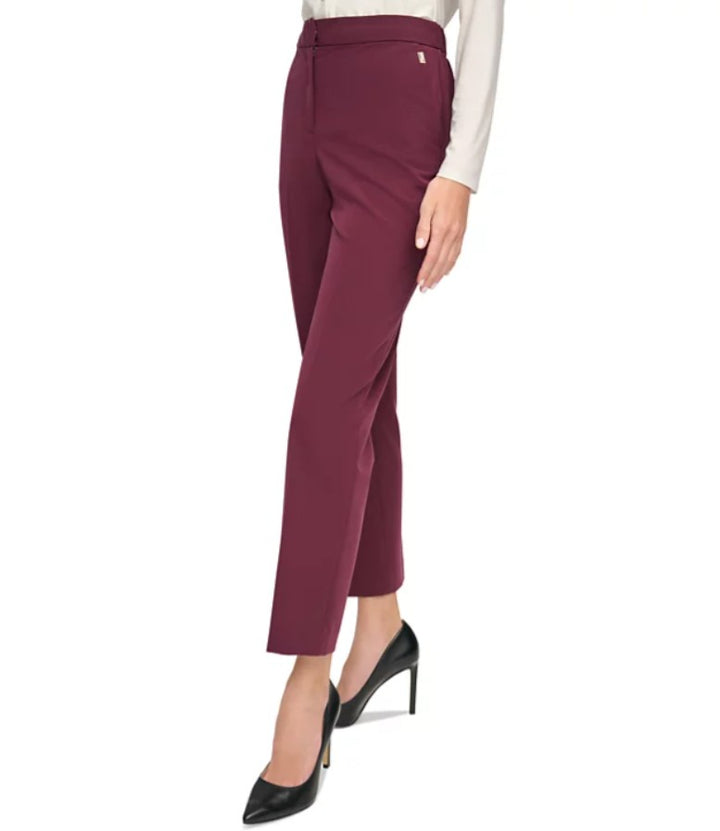 Tommy Hilfiger Women's Sloane Slim-Leg Ankle Pants Winetasting Size 10