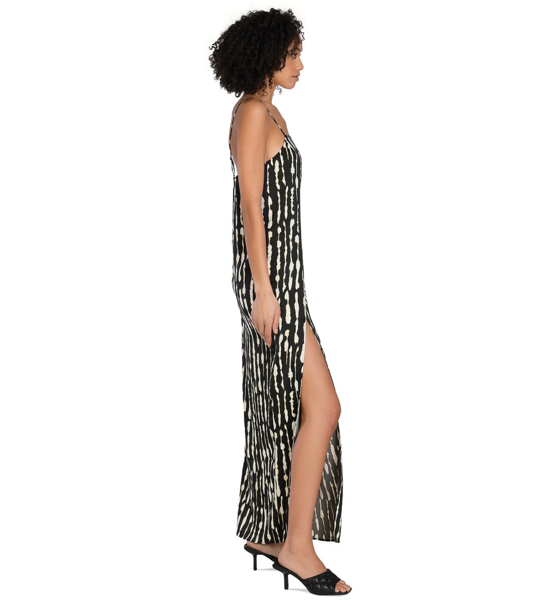 Bar III Women's Nicole Williams English Printed Side-Slit Maxi Dress Size M