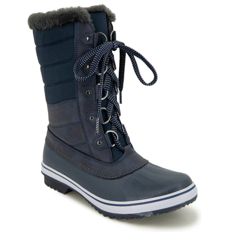 JBU Women's Siberia Waterproof Lace-Up Quilted Cold-Weather Boots Navy Size 8
