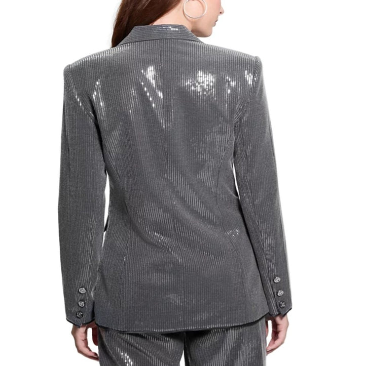 Guess Women's New Doris Sequined Relaxed Blazer Night Stone Multi Size S
