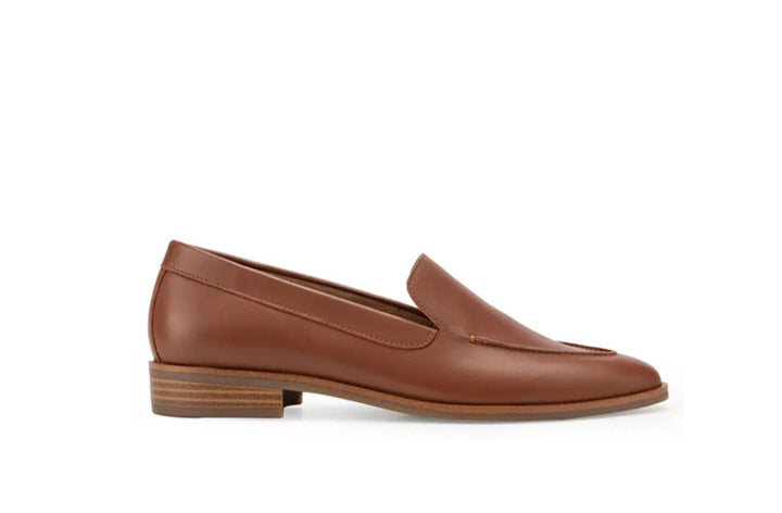 Aerosoles Women's East Side Two Tailored Slip On Loafers Dark Tan Leather Size 8