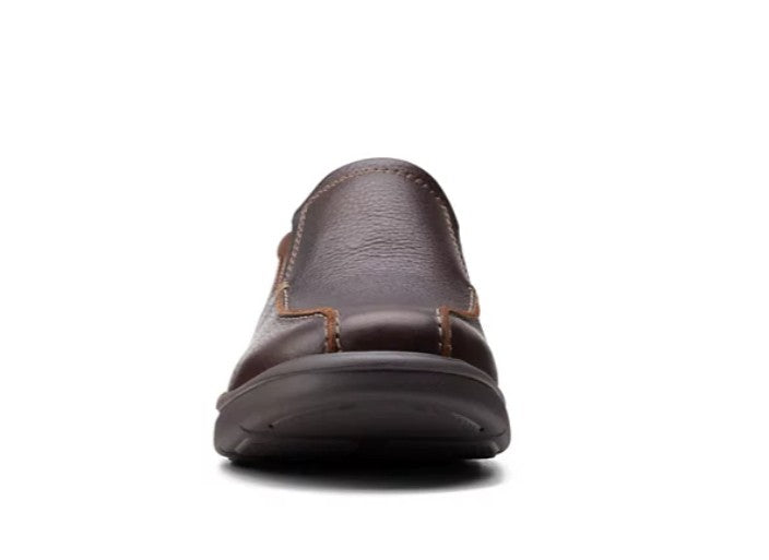 Clarks Men's Bradley Step Slip-On Shoes Brown Tumbled Leather Size 8 M