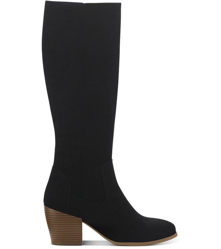 Style & Co. Women's Cushioned Goring Warrda Block Heel Zip-Up Boots Black