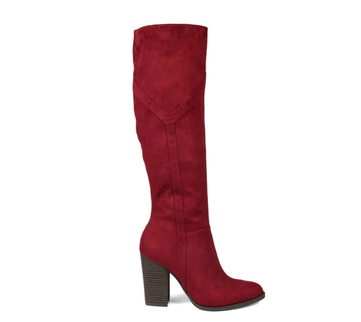Journee Collection Women's Kyllie Wide Calf Boots Burgundy Size 7.5