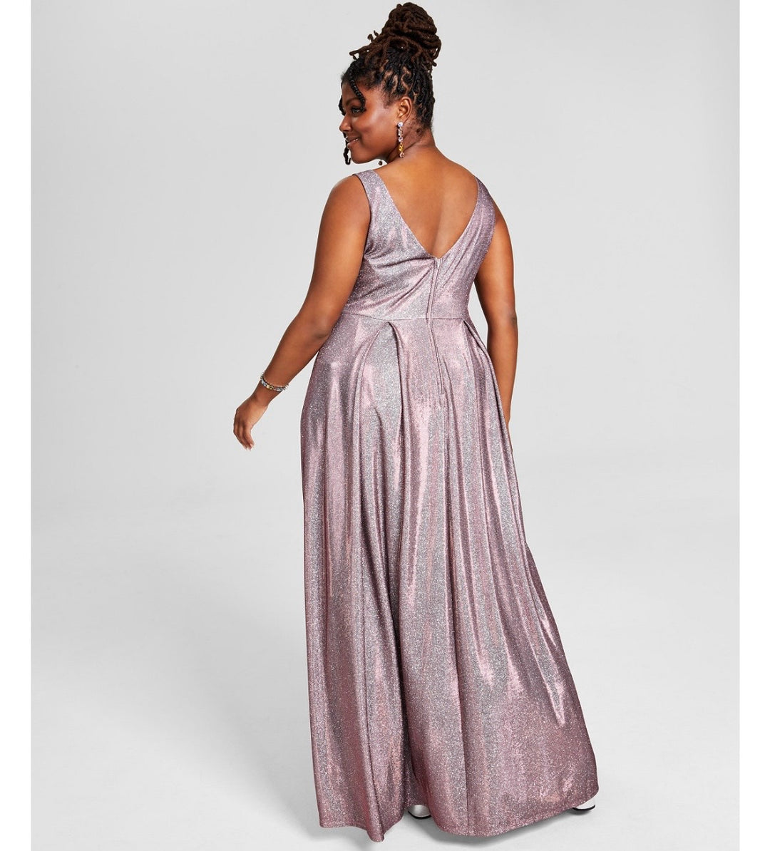 B Darlin Women's Metallic Prom Evening Dress Fuschia/Silver Plus Size 18W