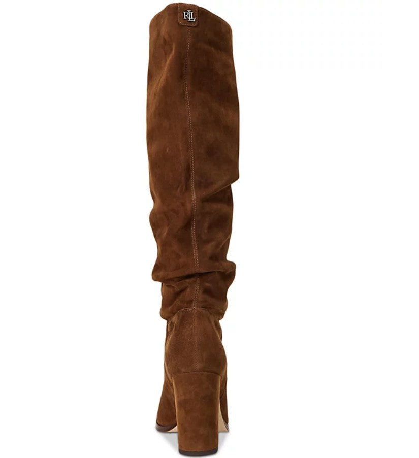 Lauren Ralph Lauren Women's Artizan II Tall Slouch Boots Brown Size 8
