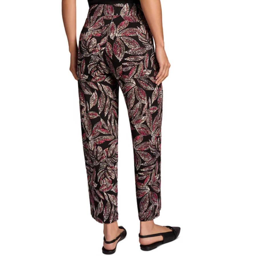 Jones New York Women's Printed Wide-Leg Pull-On Pants Dark Brown Petite Size PXL