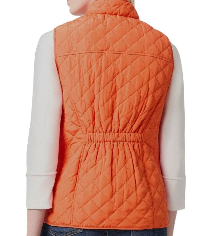 Jones New York Women's Quilted Patch Pocket Vest with Snaps Zipper Size XL
