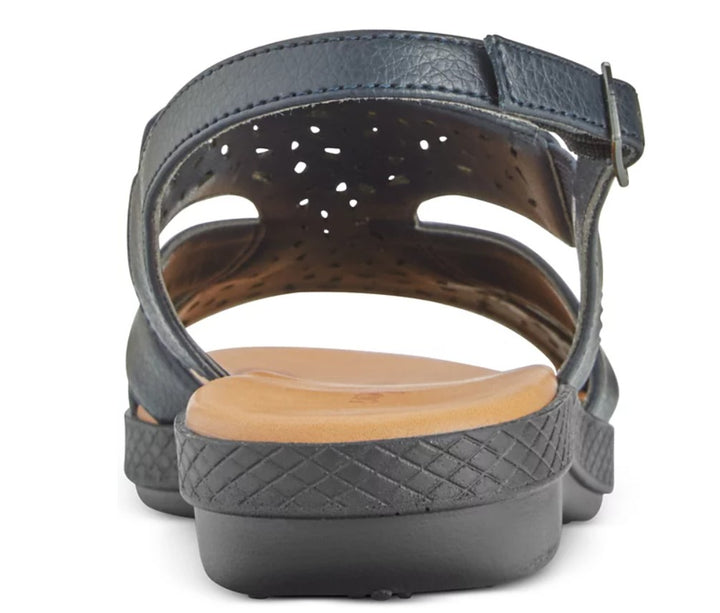 Easy Street Women's Buckle Closure Bolt Sandals Navy Size 9