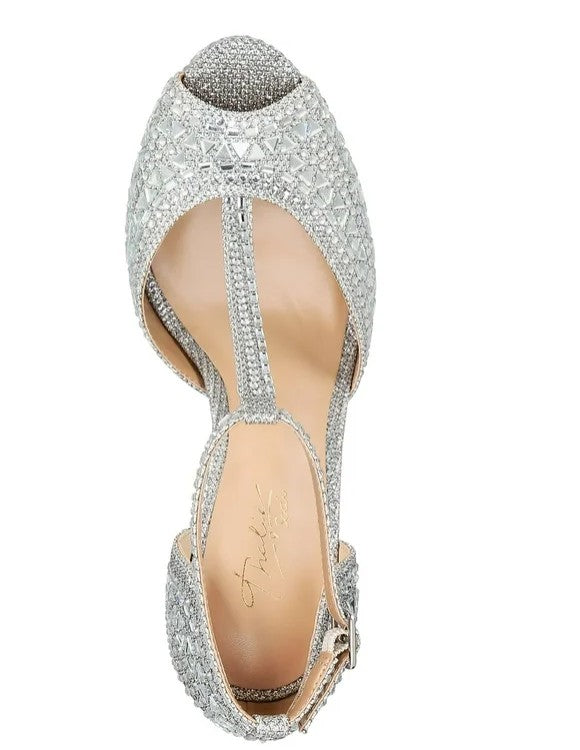 Thalia Sodi Women's Chace Embellished Platform Pumps Silver Size 9W