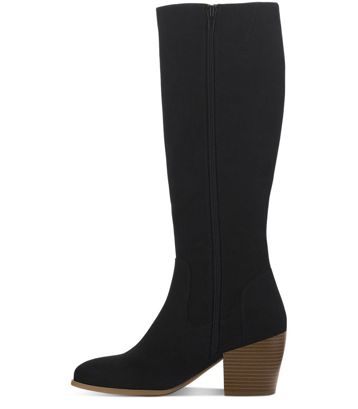 Style & Co. Women's Cushioned Goring Warrda Block Heel Zip-Up Boots Black