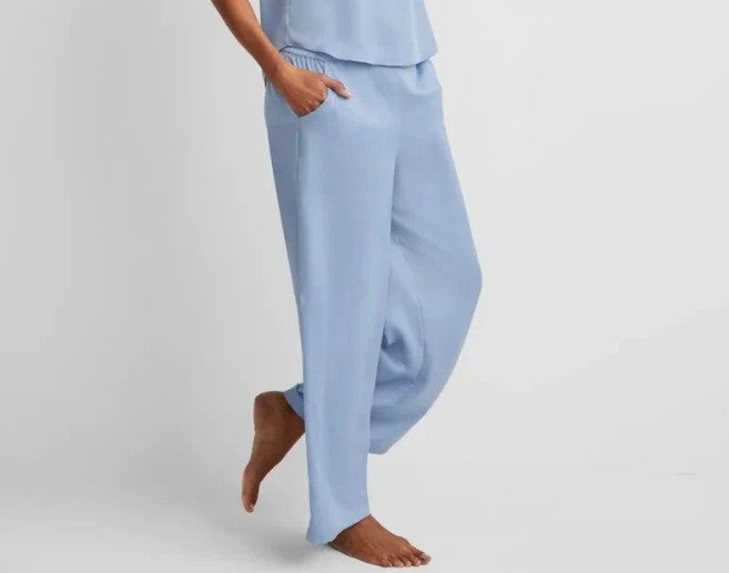 State of Day Women's Pockets Elastic Waist Pajama Pants Blue Size XL