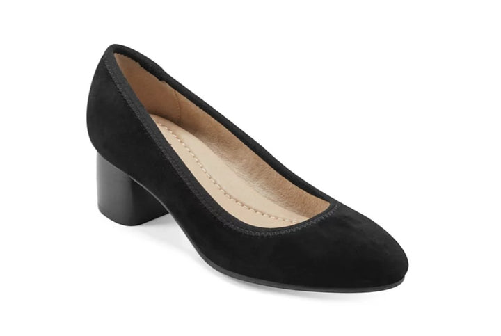 Earth Women's Rellia Block Heel Ballet Pumps Shoes Black Suede Size 11M