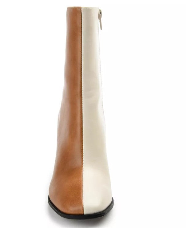 Journee Collection Women's January Two Tone Booties Cognac Size 10