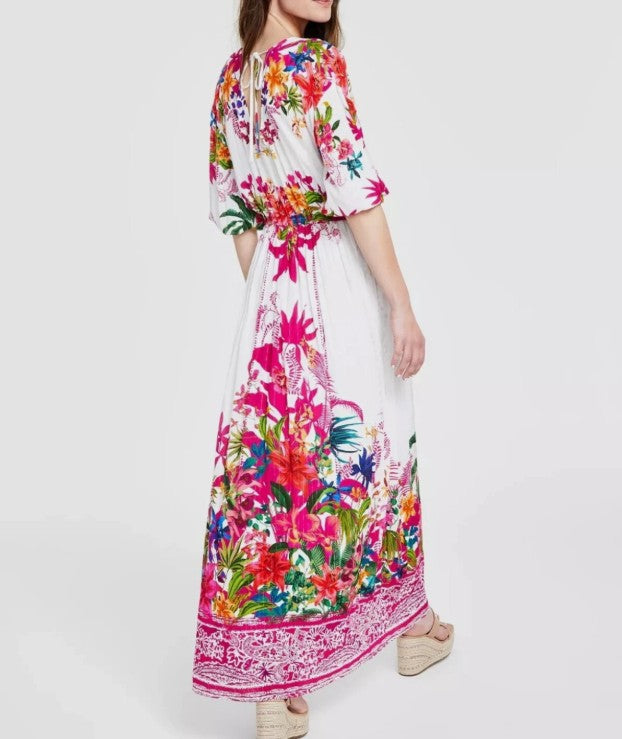 INC International Concepts Women's Floral V-Neck Maxi Dress Mara Garden Size M