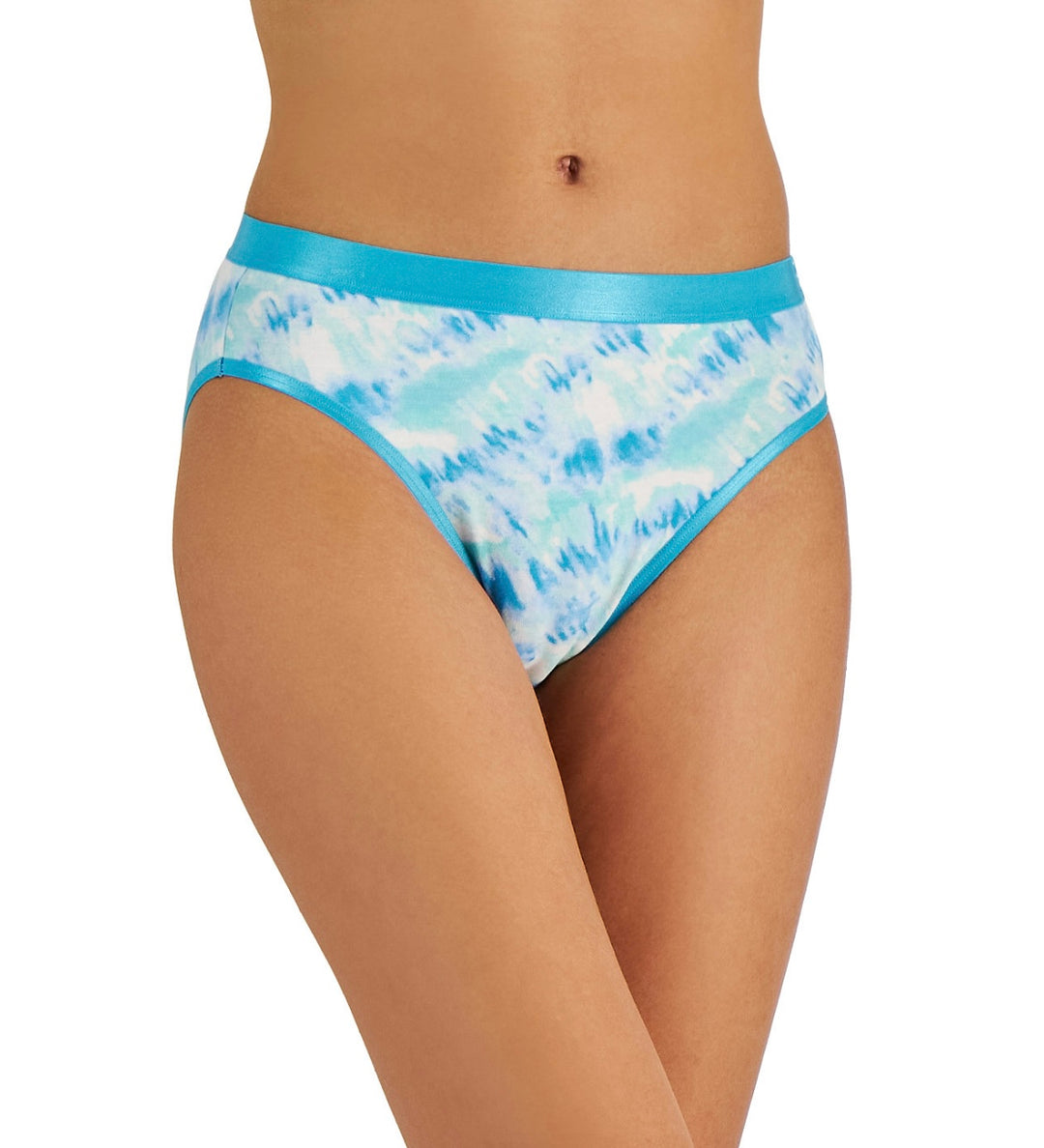 Jenni Women's 2-Pk Hi-Cut Bikini Underwear Water Tiedye/Multi Stripe Size M