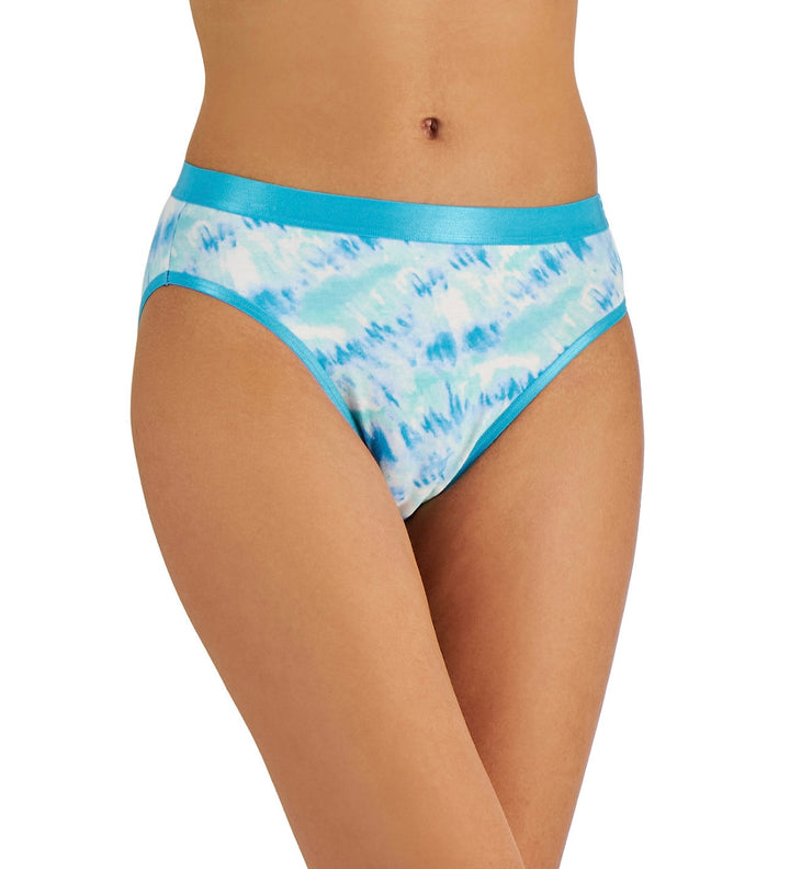 Jenni Women's 2-Pk Hi-Cut Bikini Underwear Water Tiedye/Multi Stripe Size M