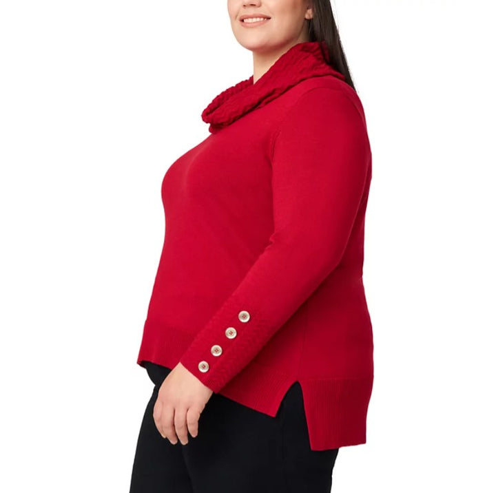 Melissa Paige Women's Ribbed-Hem Cowl-Neck Sweater Plus Size 2X