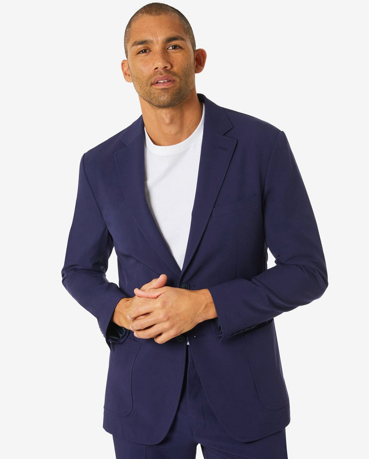 Michael Kors Men's Modern-Fit Stretch Solid Suit Jacket Blue Size 48REG