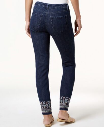 Women's Bristol Skinny Embroidered-Ankle Jeans