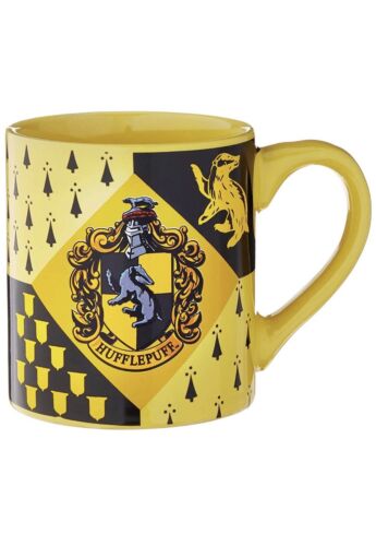 Harry Potter Hufflepuff House Ceramic Mug 14-Oz Silver Buffalo (Yellow/black)