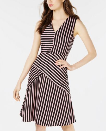 Women's Mixed-Stripe Fit & Flare Dress